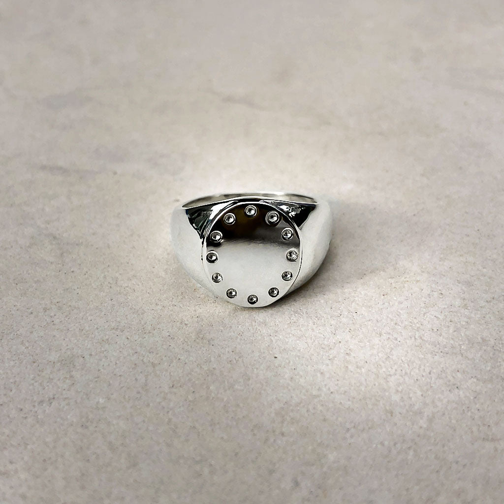 anillo familiar plata ovalado signet