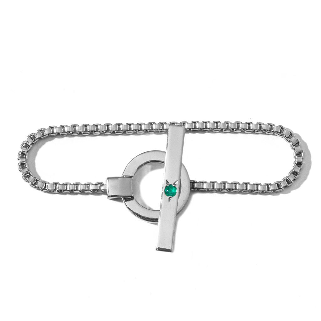 pulsera esset plata con esmeralda colombiana
