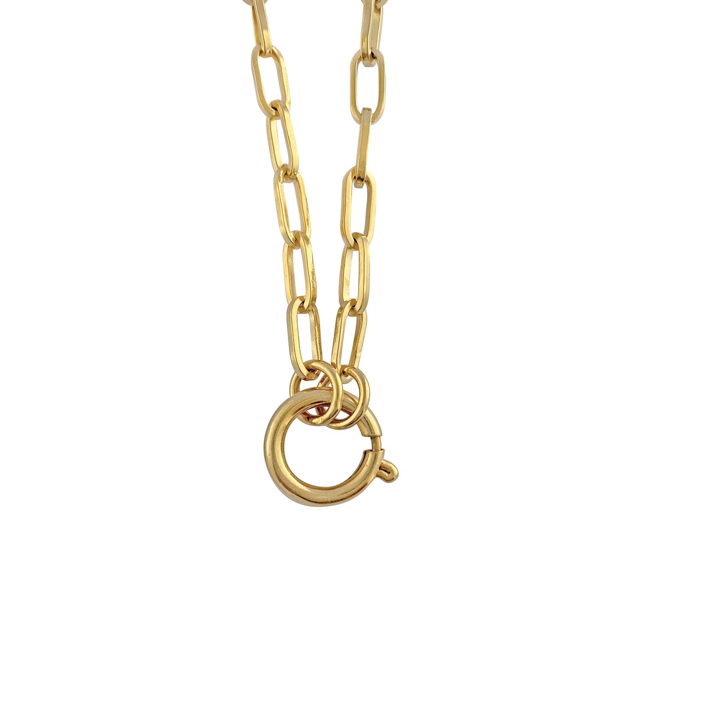 cadena oro dorada gruesa con argolla central lucky chain joyas colombia