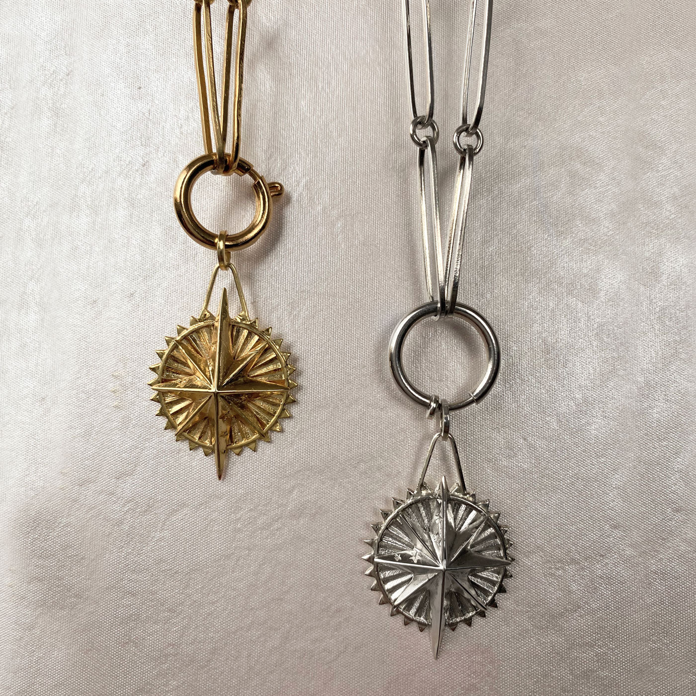 cadena gruesa corta plata oro dije de estrella