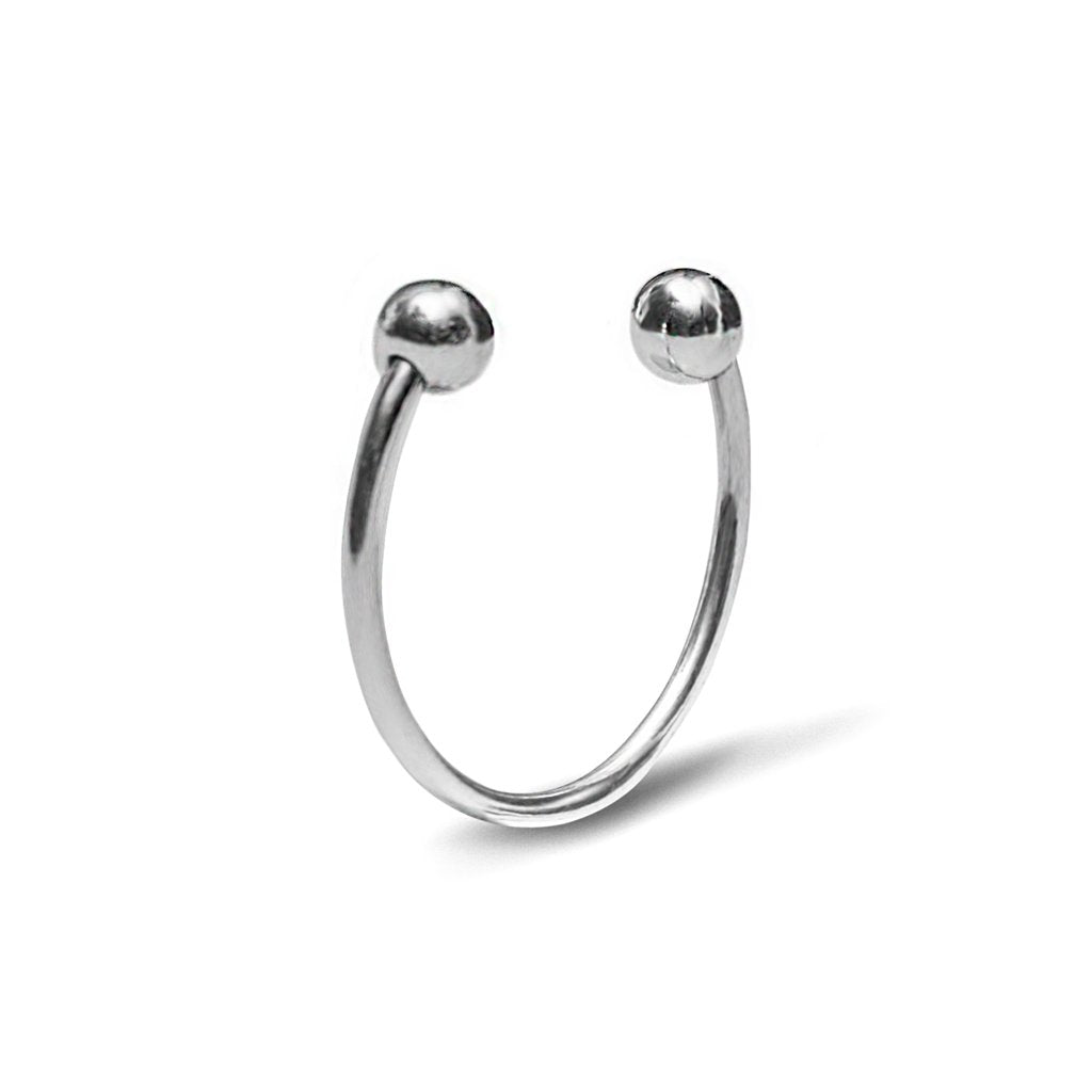 anillo abierto plata bolitas ana buendia joyera