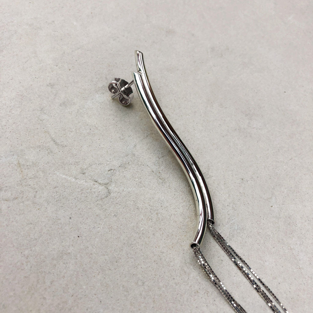 ana buendia sterling silver long chains earrings