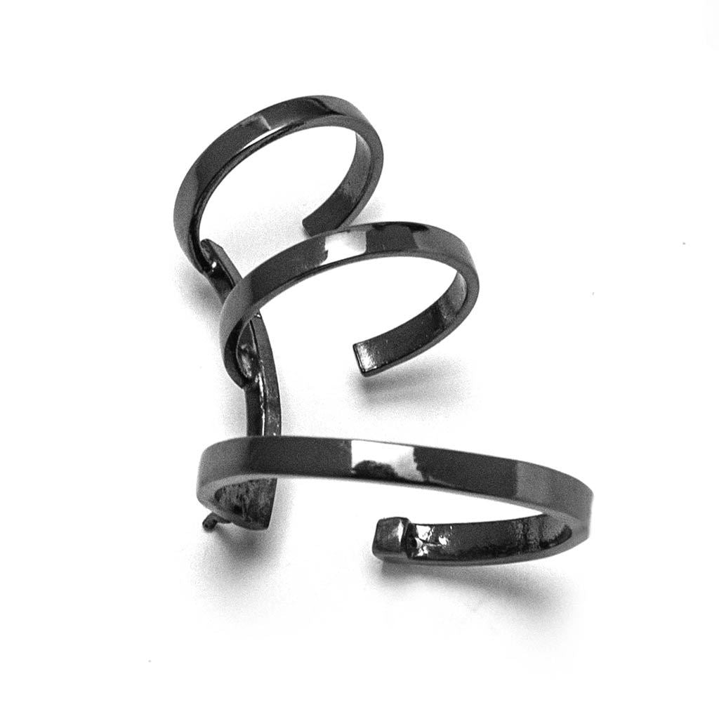 arete tres candongas plata negra earcuff ana buendia joyas colombianas