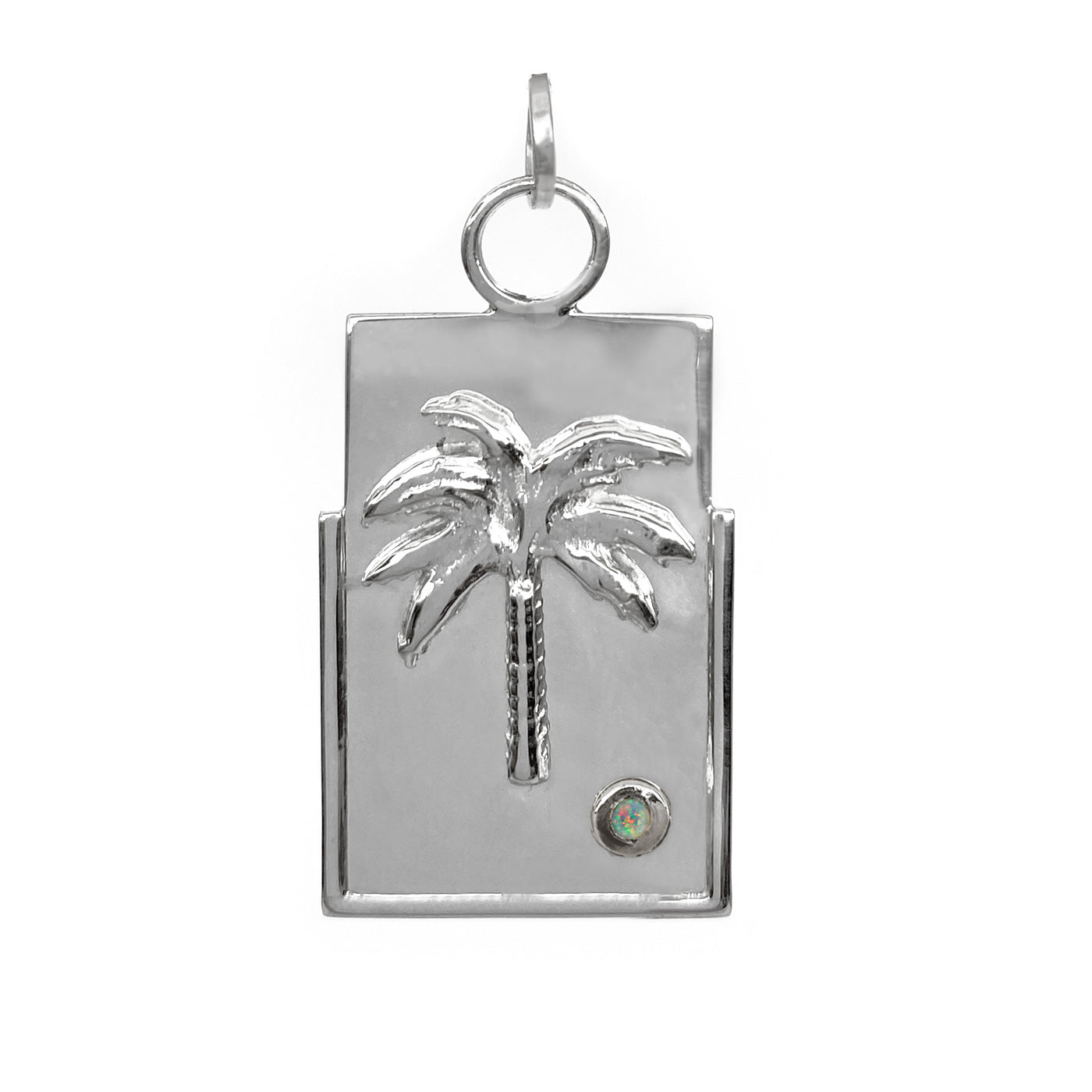 dije medallon en plata 925 joyas plata colombia opalo y palmera buena energia ana buendia