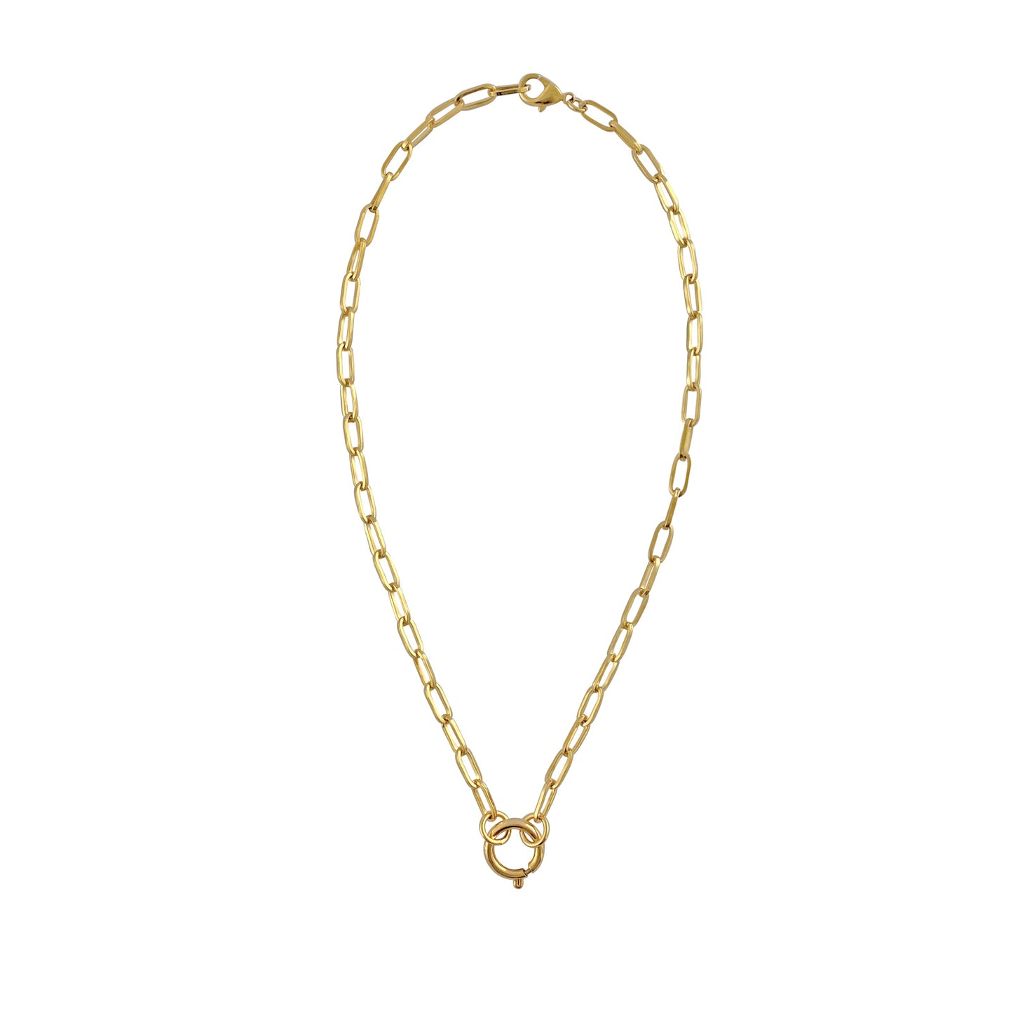 cadena oro dorada con argolla central lucky chain joyas colombia 