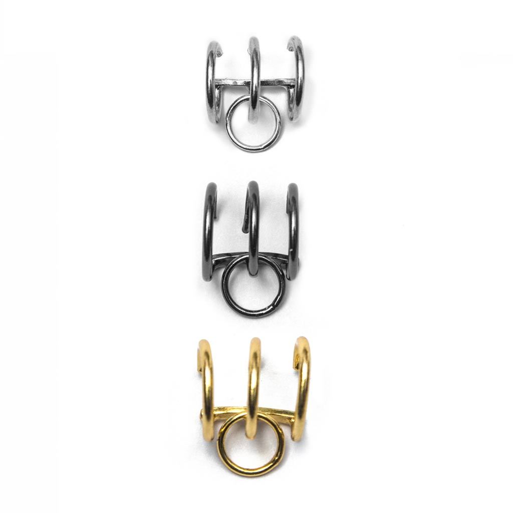 three hoops minimal earring balck silver gold vermeil ana buendia jewelry
